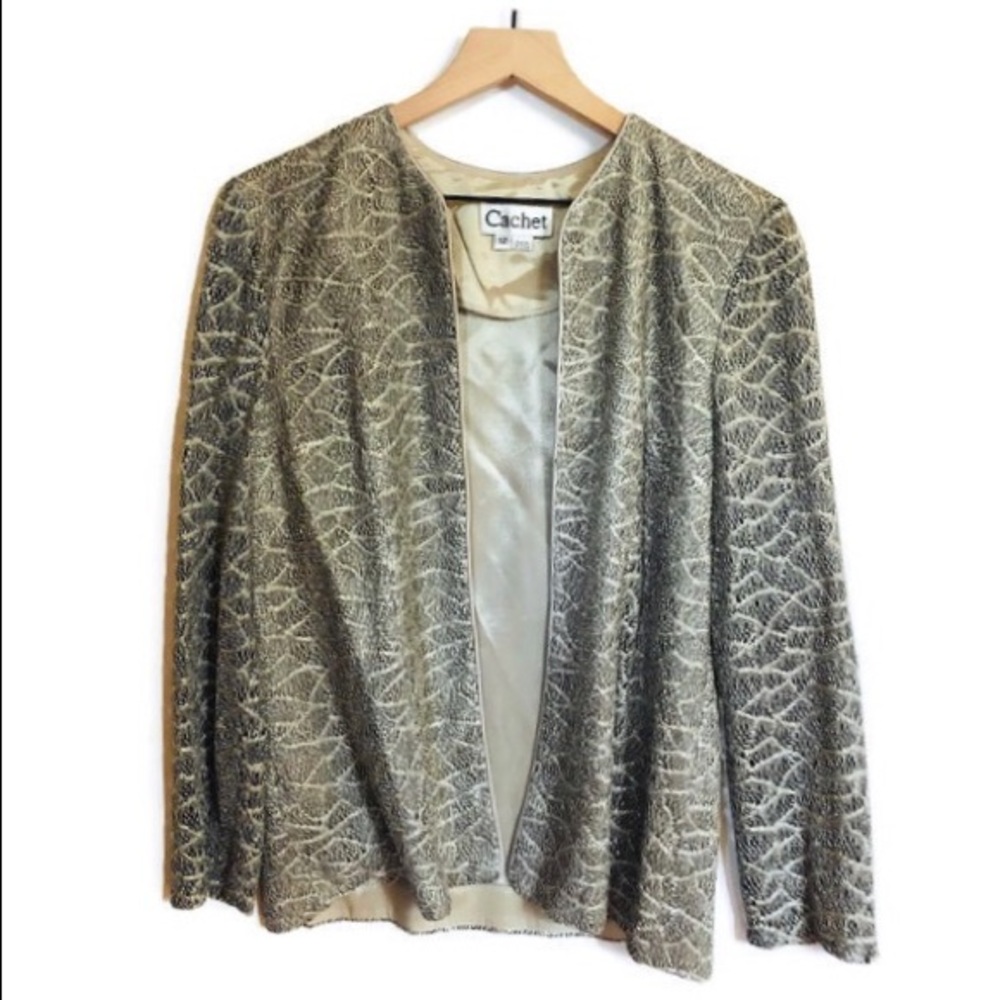 Cachet Jacket Gold/Silver with Sheer Sleeves
